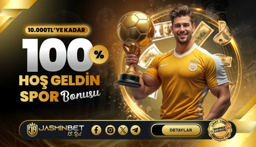 Jasminbet %100 Spor Hoşgeldin Bonusu – 10.000 TL’ye Kadar